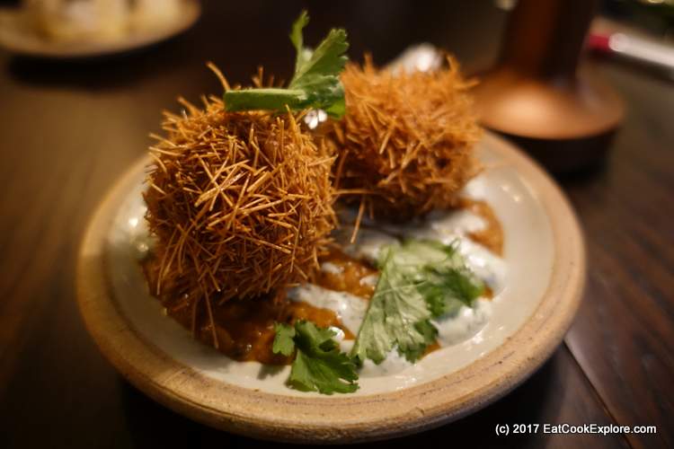 Masala spiced scotch egg with Dahl relish at The Wigmore Tavern at The Langham Upper Regent Street (186) Masala spiced scotch egg with Dahl relish at The Wigmore Tavern at The Langham Upper Regent Street (186)