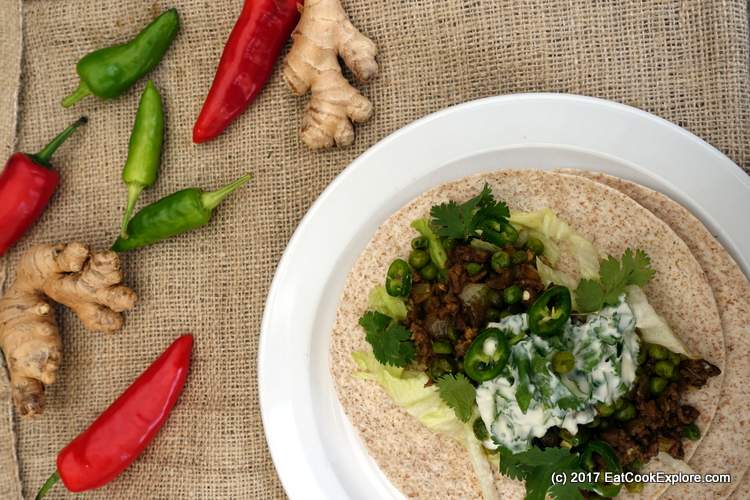 Spicy Minced Lamb Wrap