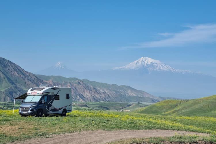 Unser Stellplatz mit Blick auf den Ararat