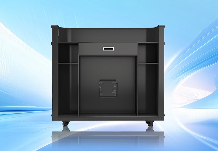 Fronta Series Front Desk LED Display - Integrated design with built-in storage and cable management