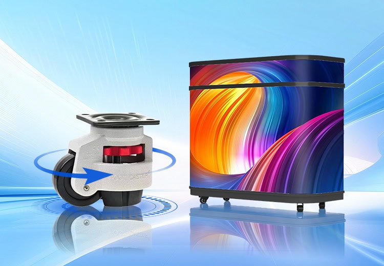 Fronta Series Front Desk LED Display - Mobile and flexible with smooth-rolling wheels