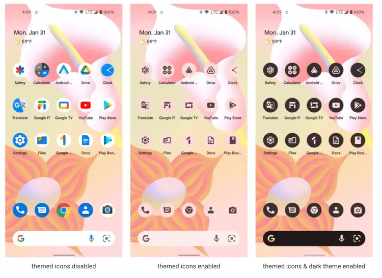 android 13 icons color