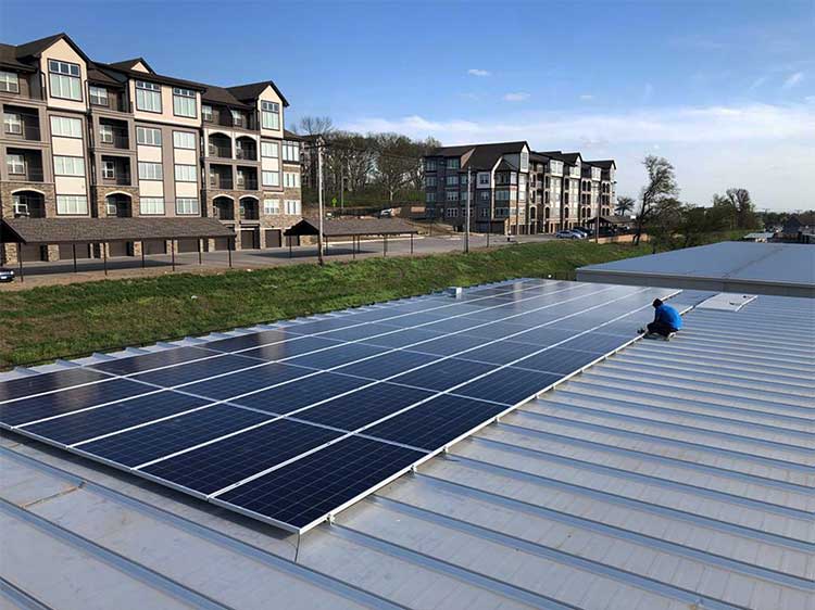 ATLAS all in one solar kit installation on standing seam roof