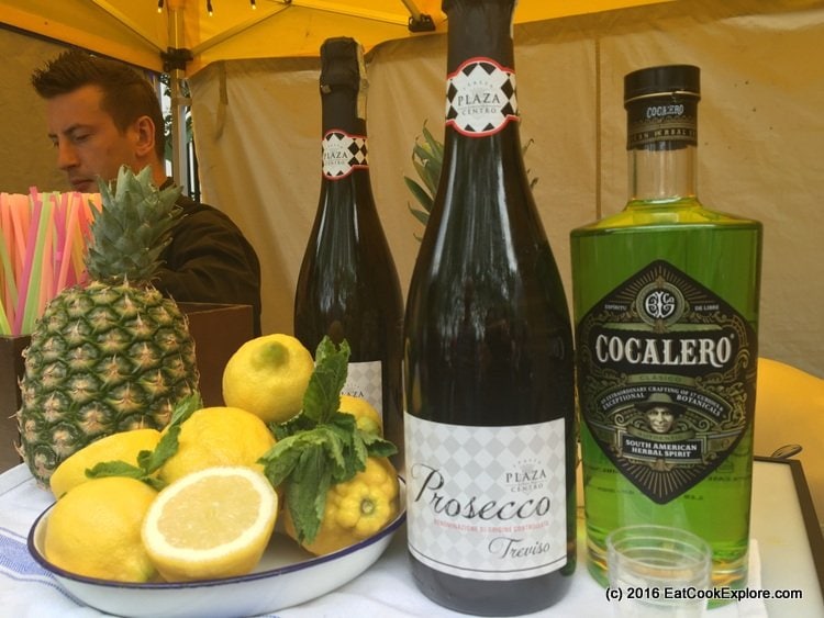 Cocalero, a coca leaf based spirit made into a zingy spritz with Prosecco Comidafest Cocalero
