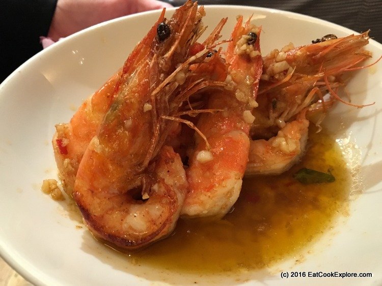 Garlic prawns at Boulud Sud