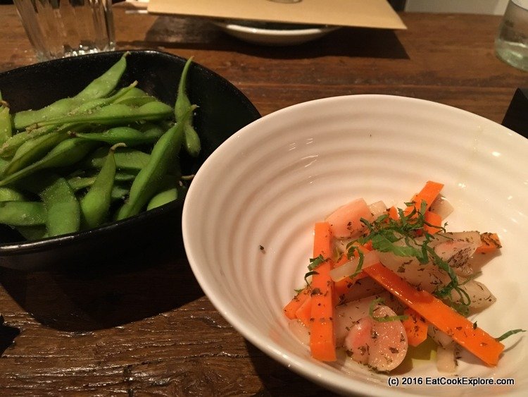 kiri pickles and edamame