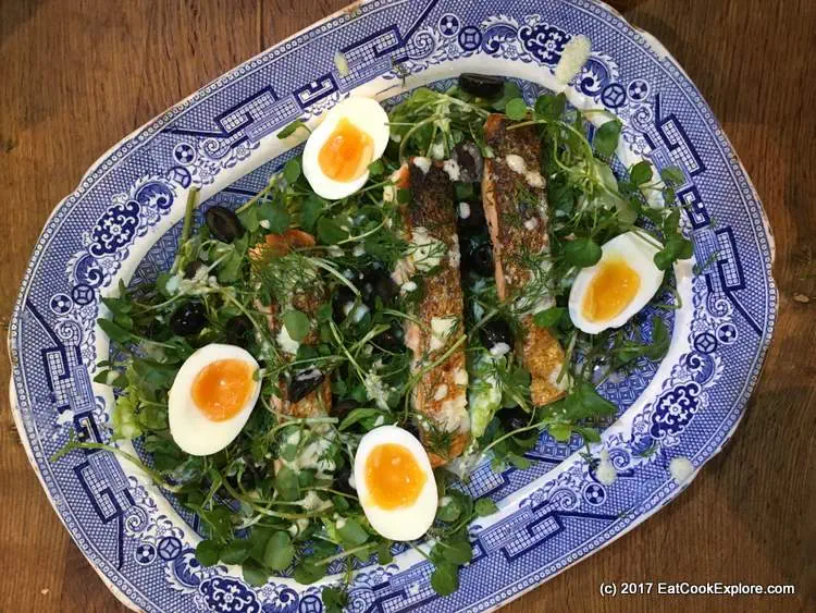 The Almost Nicoise Salad: Pan fried salmon salad using the lazy ginger The Almost Nicoise Salad: Pan fried salmon salad using the lazy ginger