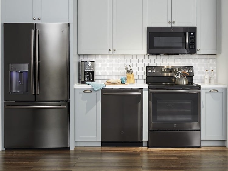 GE kitchen, GE Black Stainless Kitchen, kitchen shell