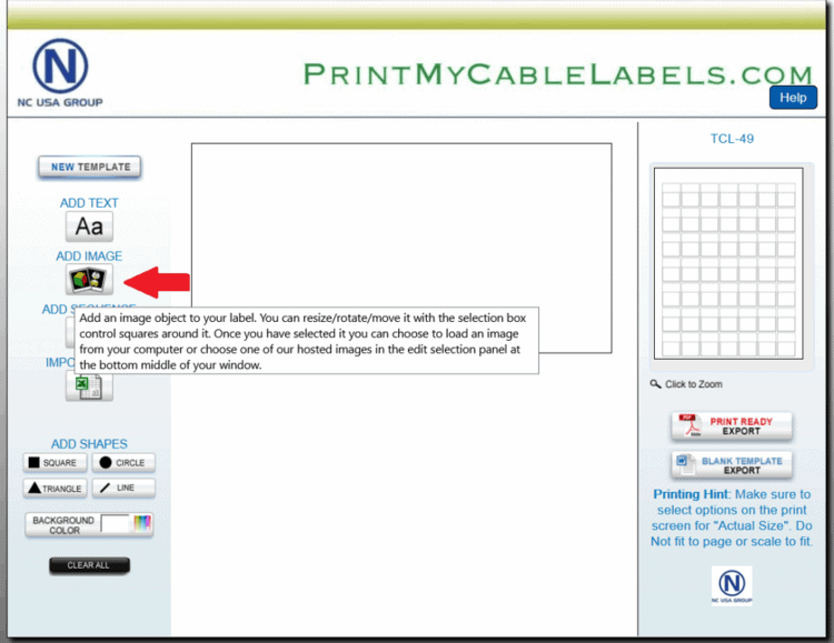 Software Adding Images | Cable Labels USA | Free Software