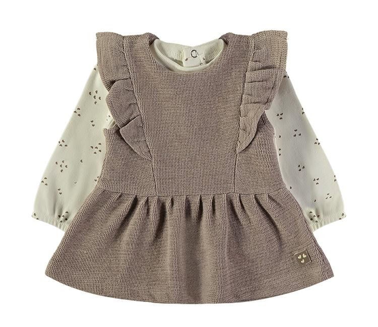 Vestido marrón con camiseta manga larga BABYBOL