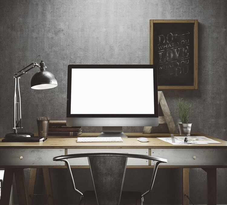 imac op de werkplek thuis