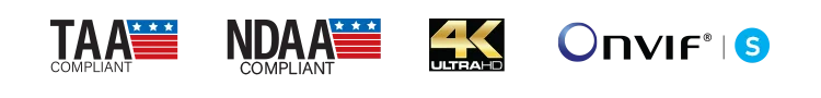 Taa Compliant, NDAA Compliant, 4K, OnVif
