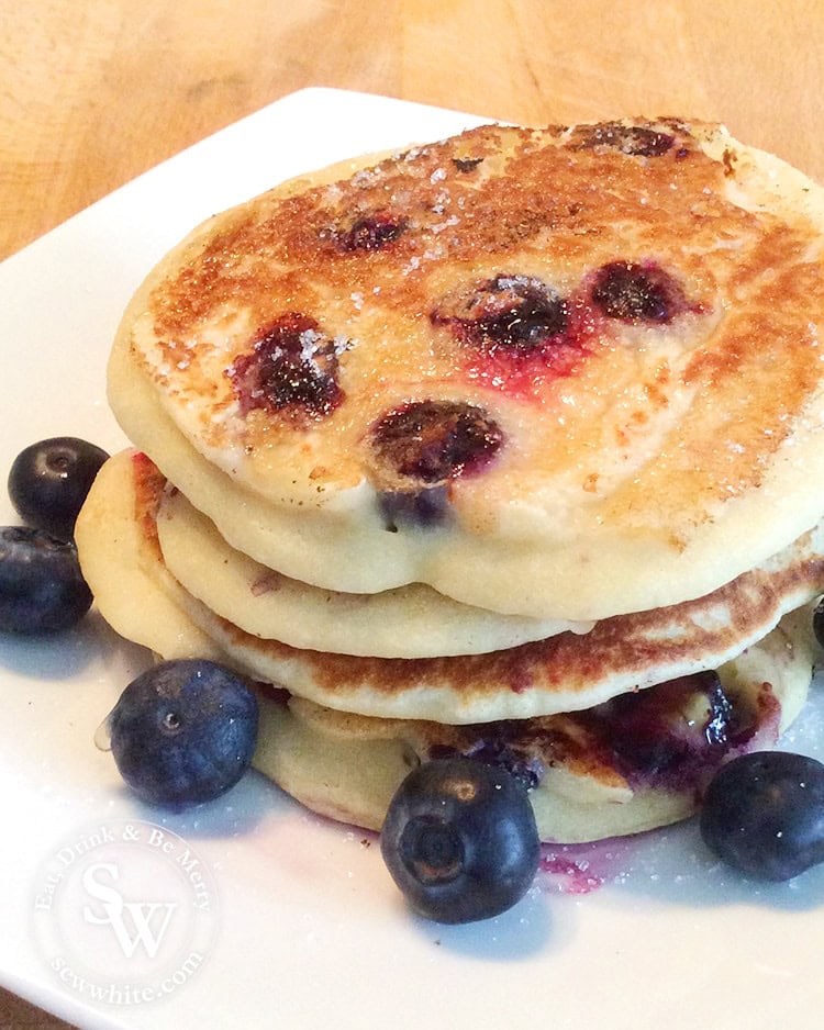 Blueberry American Style Pancakes served with fresh blueberries