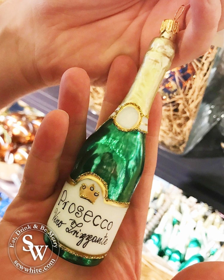 prosecco bottle decoration for the Christmas tree from Harrods