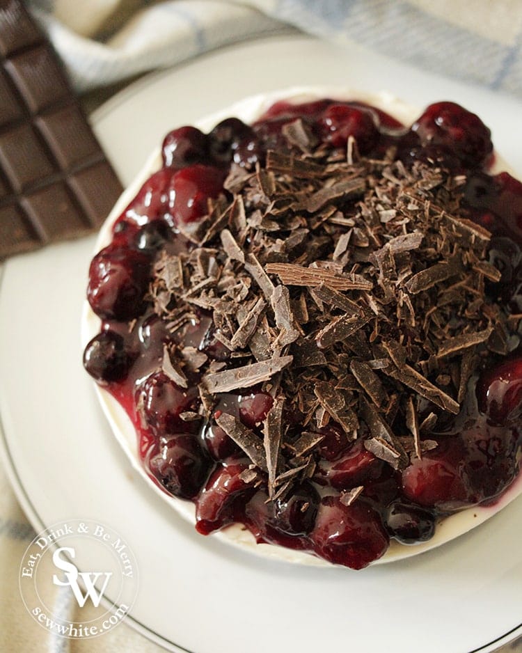 Black Forest Cheesecake with chopped chocolate sprinkled on top