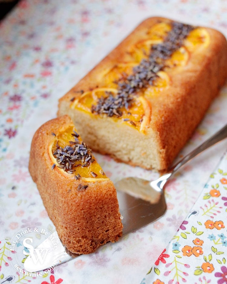 gold cake loaf ready to serve.