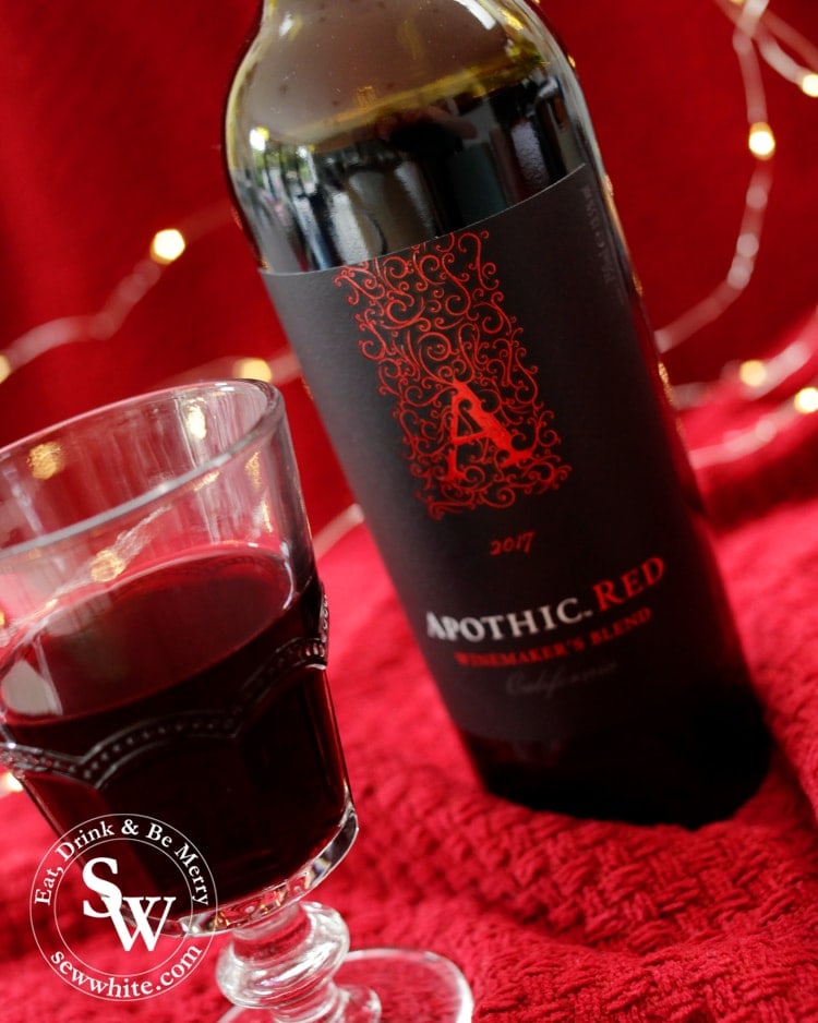 A tall bottle of Apothic red wine perfect for Christmas dinner