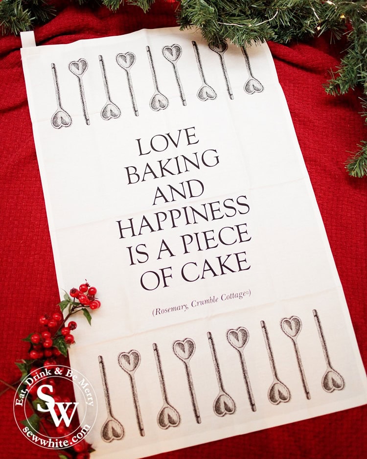 Baking quote tea towel from crumble cottage for The Top 5 Lifestyle Gifts for Christmas