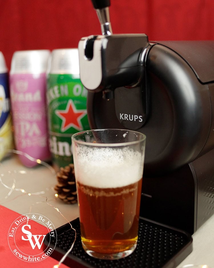 The beer sub in use at a home party from beer wulf krups machine in the Top 5 Drinks for Christmas 2019