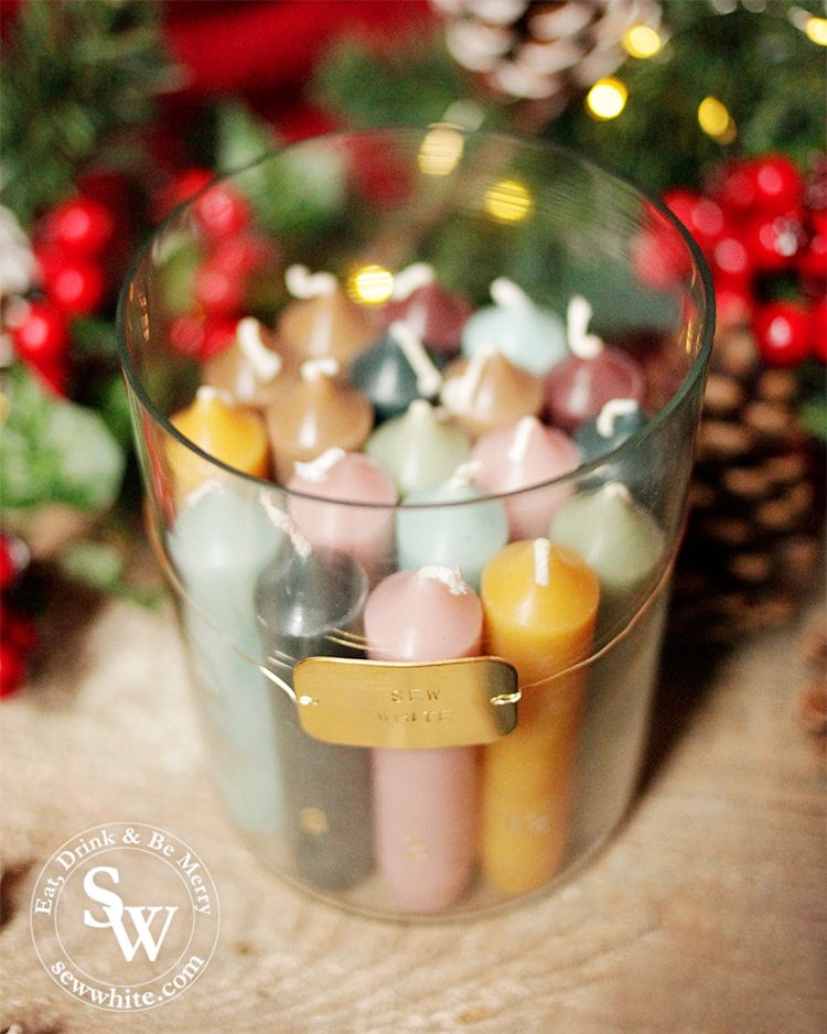 Candles in a glass jar