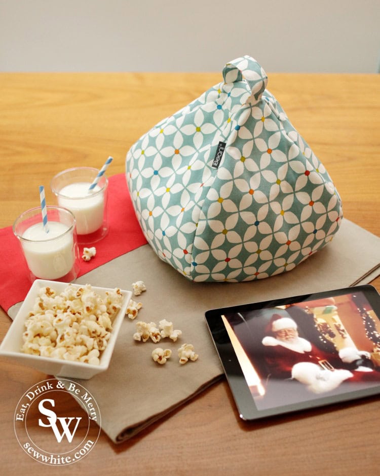 soft mini beanbag for your iPad perfect for Christmas movie nights.