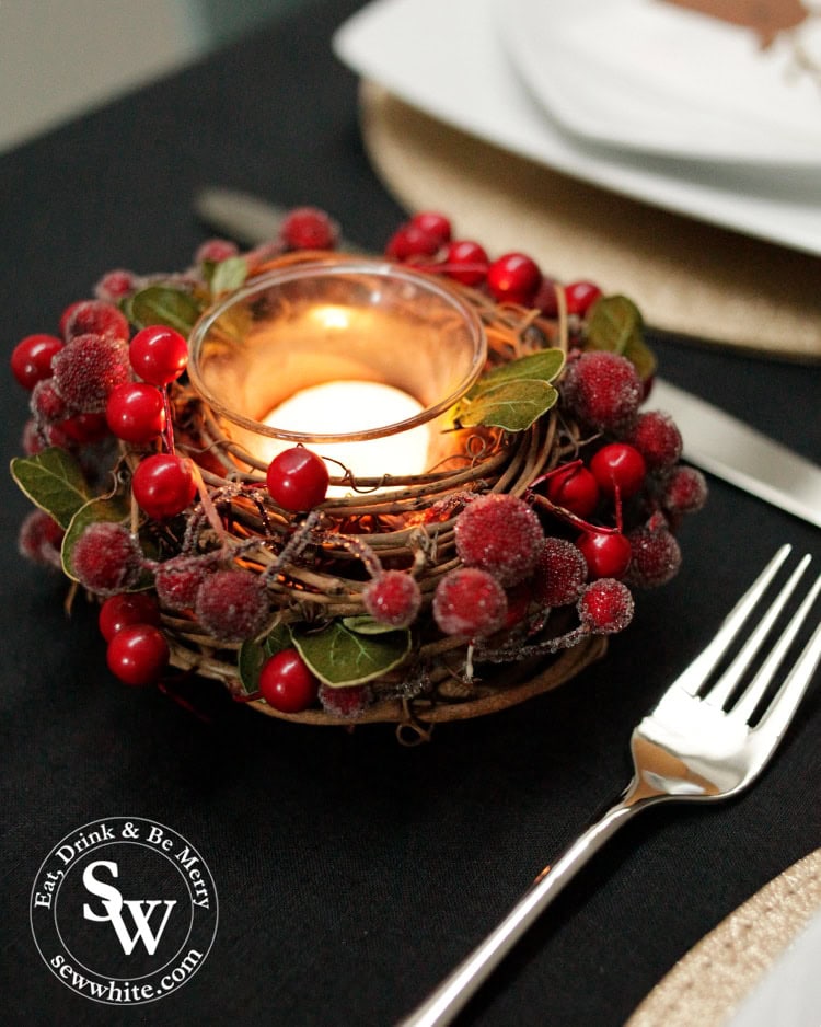 red berry candle holder from Harrods