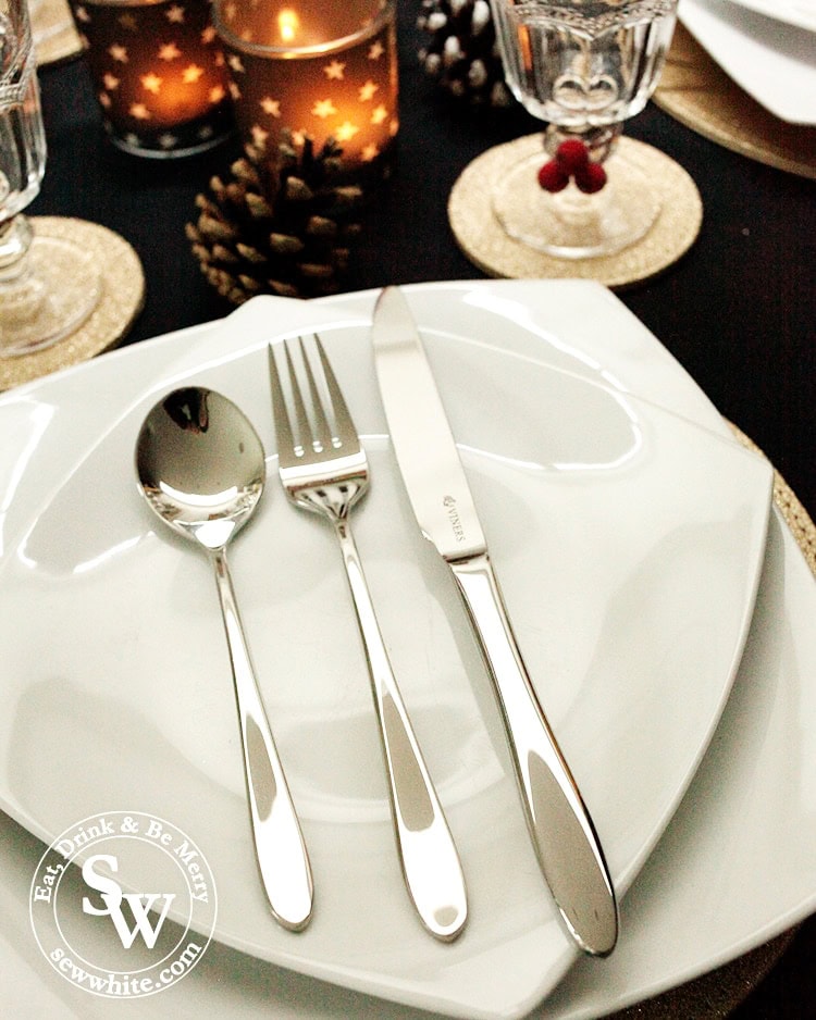 Viners cutlery on the Christmas table. 