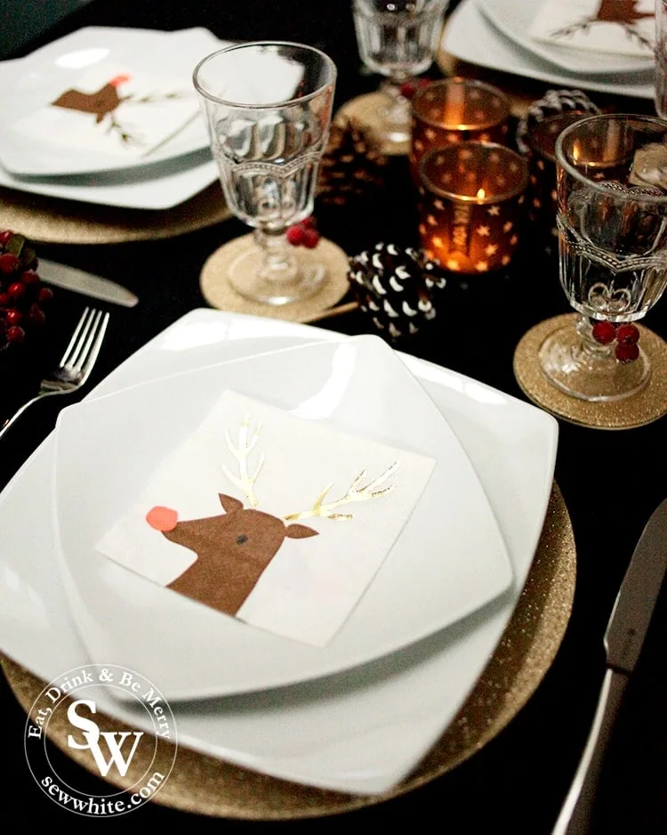 Christmas table inspiration with black and gold.