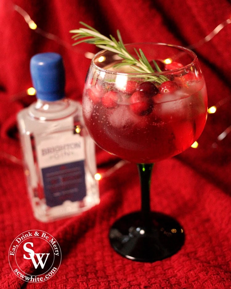 Christmas Cranberry Gin Cocktail made with Brighton Gin.