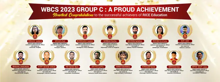 RICE Education WBCS successful candidates celebration banner