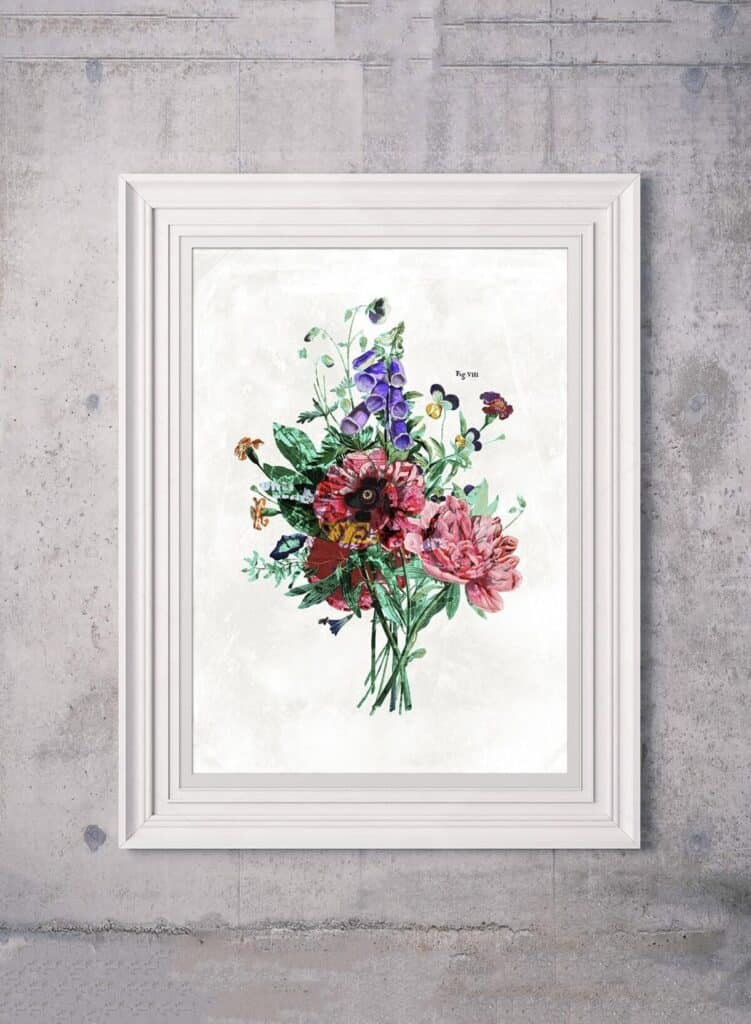 Botanical Streetart White Print 50x70 from Ink&Drop
