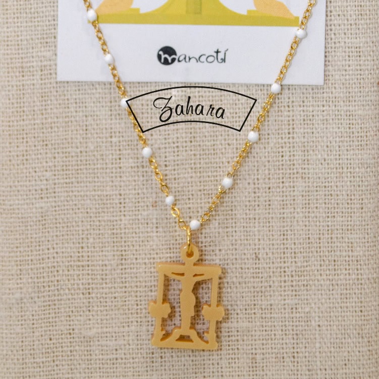 Gargantilla Bolitas Blancas Cristo de Villajos