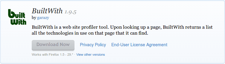 BuiltWith Add ons for Firefox