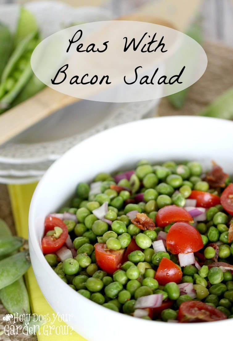 Peas With Bacon Salad is the perfect side salad recipe. Made with fresh sweet peas, this recipe is perfect for any season!