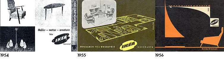 Ikeakataloger omslag 1954 - 1956