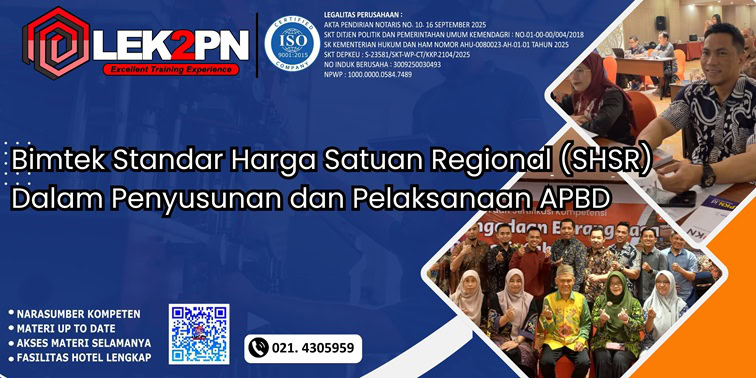 Bimtek Standar Harga Satuan Regional (SHSR) Dalam Penyusunan dan Pelaksanaan APBD