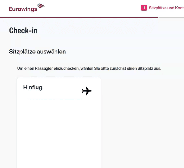 Sitzplatz wählen