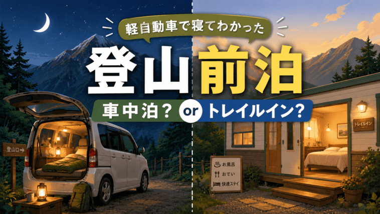 登山前泊。ホテル？車中泊？