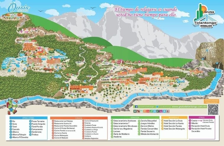 mapa de instalaciones - Visite Las Grutas Tolantongo