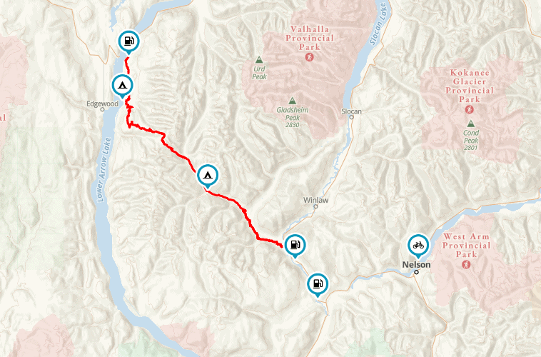Map of Koch Creek Pass Motorcycle Route