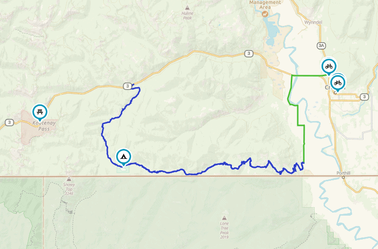 Map of boundary Lake bypass motorcycle route