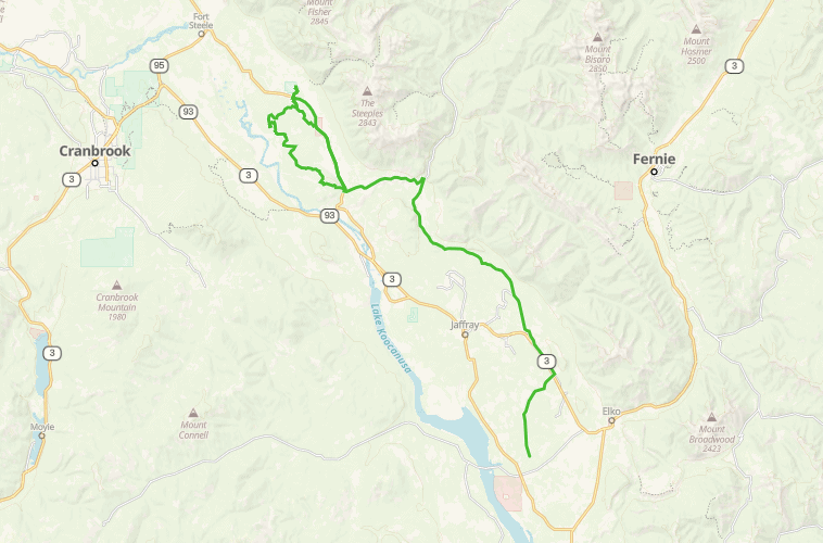 map of motorcycle travel route