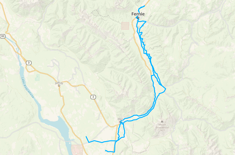map of motorcycle travel route