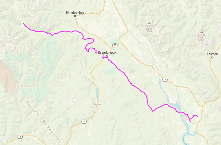 map of motorcycle travel route