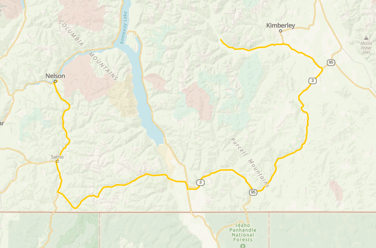 map of motorcycle travel route