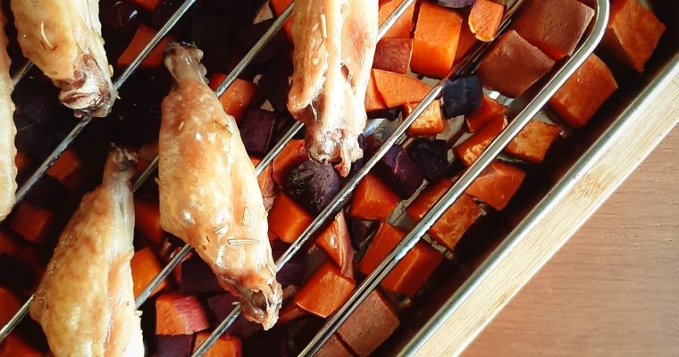 Rosemary Double Split Wings with Root Vegetables