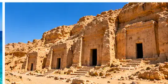 Mountain of the Dead rock-cut tombs in Siwa