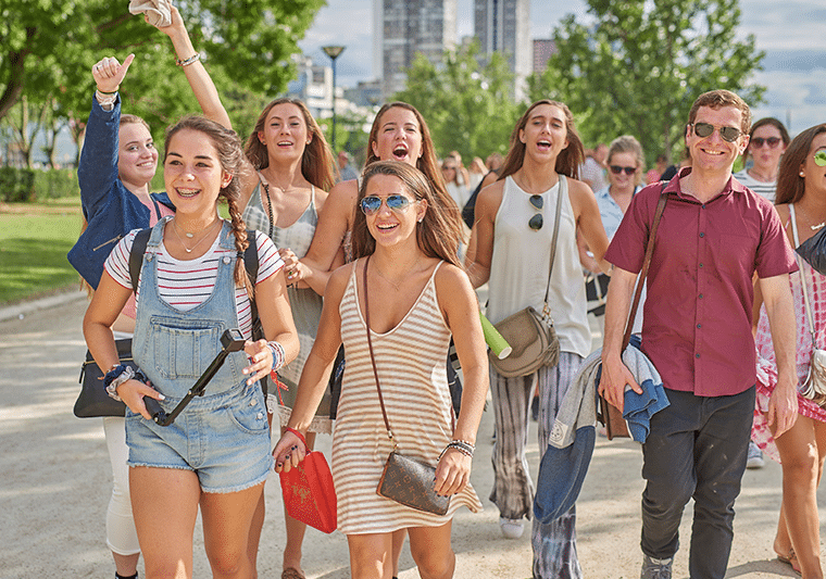 Group Walking in Paris