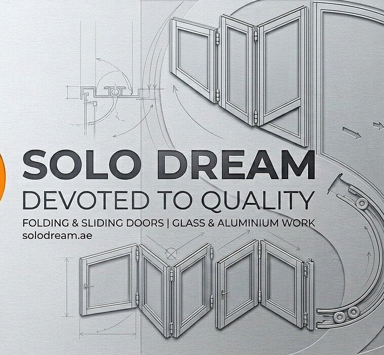 Solo Dream aluminium and glass folding doors fitted in a Dubai villa