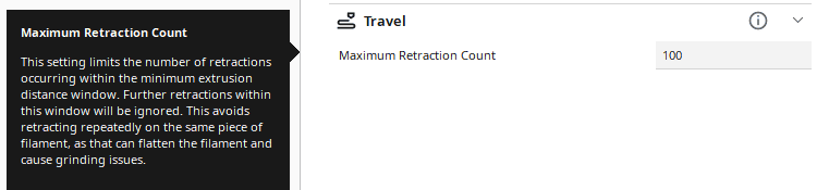 maximum retraction count cura
